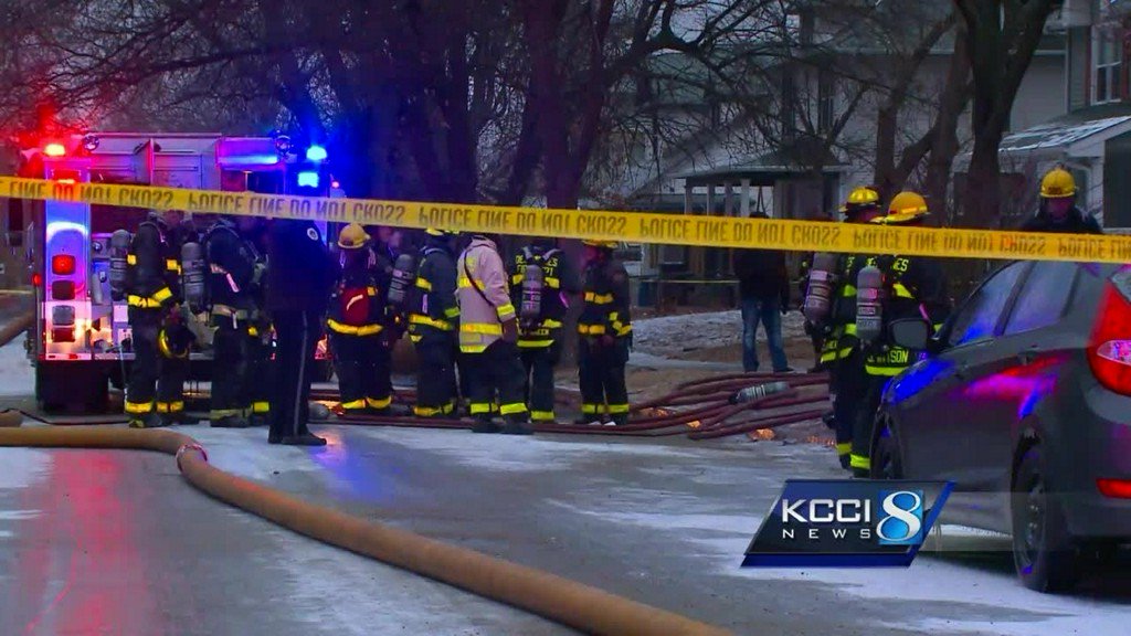 The Des Moines Fire Department fought through icy conditions Tuesday to extinguish a house fire. Des Moines fire crews were sent to 1319 12th Street around 5 p.m. on reports of a house fully engulfed in flames.