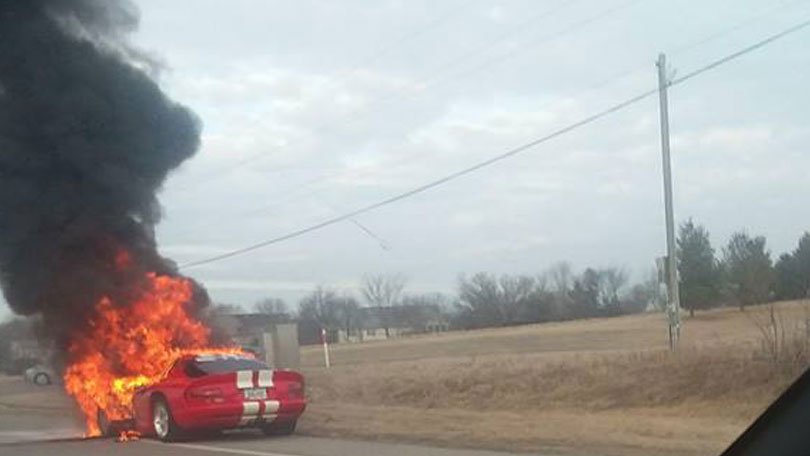 There is a car fire near the Stoney Point Road and Williams Boulevard intersection in Cedar Rapids