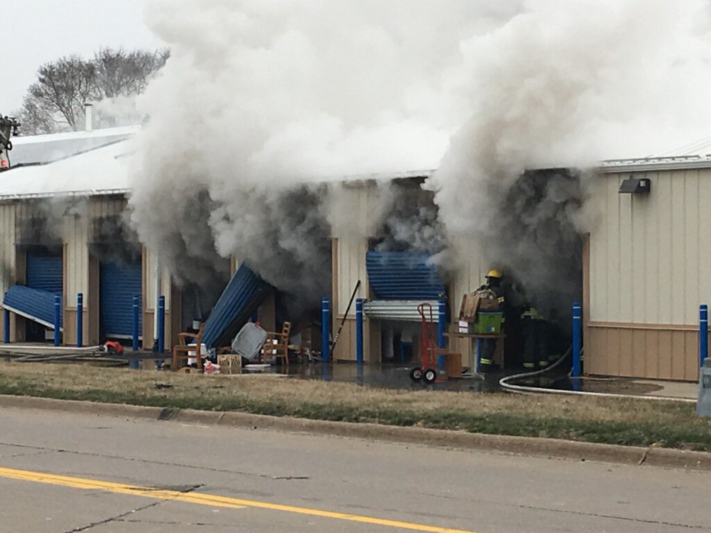 Crew on the scene of an apparent explosion and structure fire on 76th Street in north Davenport. Smoke from the fire can be seen for miles. The explosion was reported between 8:30 and 9 a.m. this morning.   