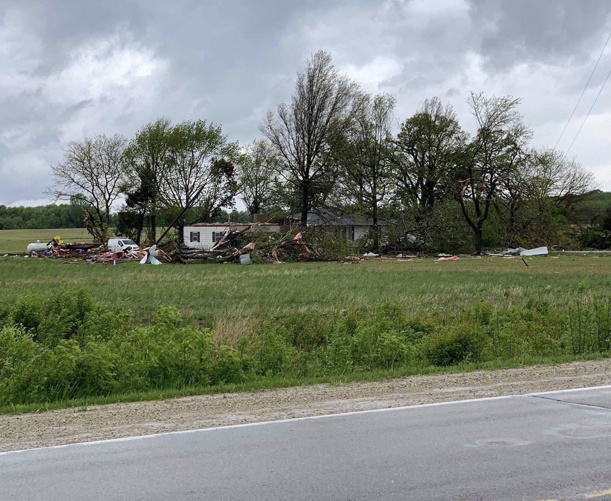 First look at the destruction left behind by a tornado today in Charles City, Iowa.