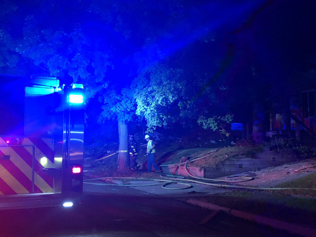 Gas is turned off to the south of the home. Some people allowed to go inside their homes down the street