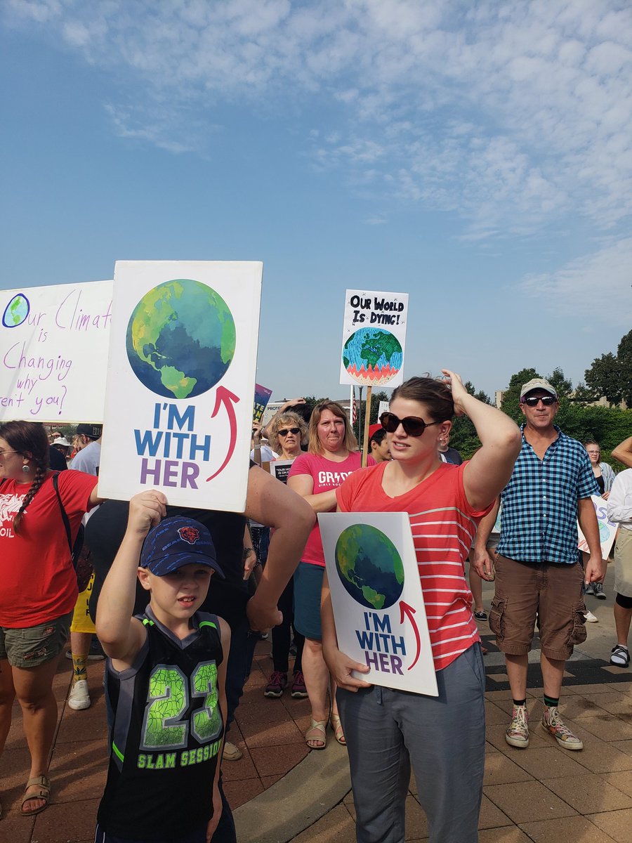 A selection of the creative signs found here at #ClimateStrike in Des Moines