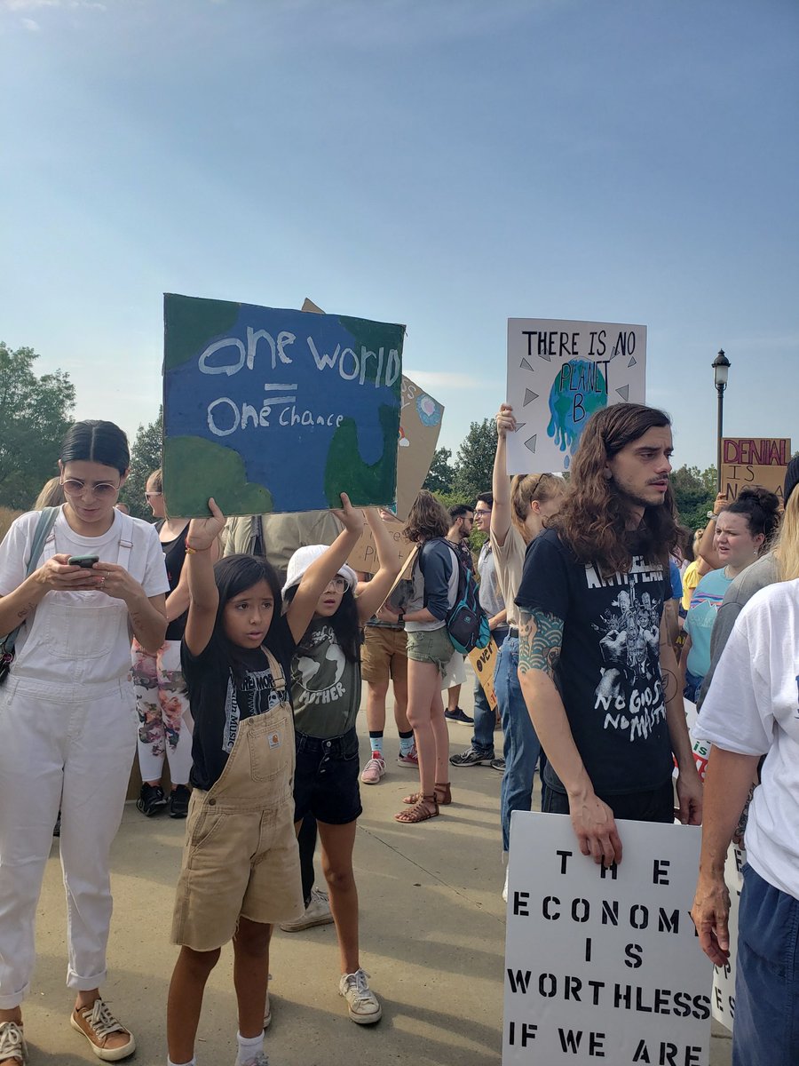 A selection of the creative signs found here at #ClimateStrike in Des Moines