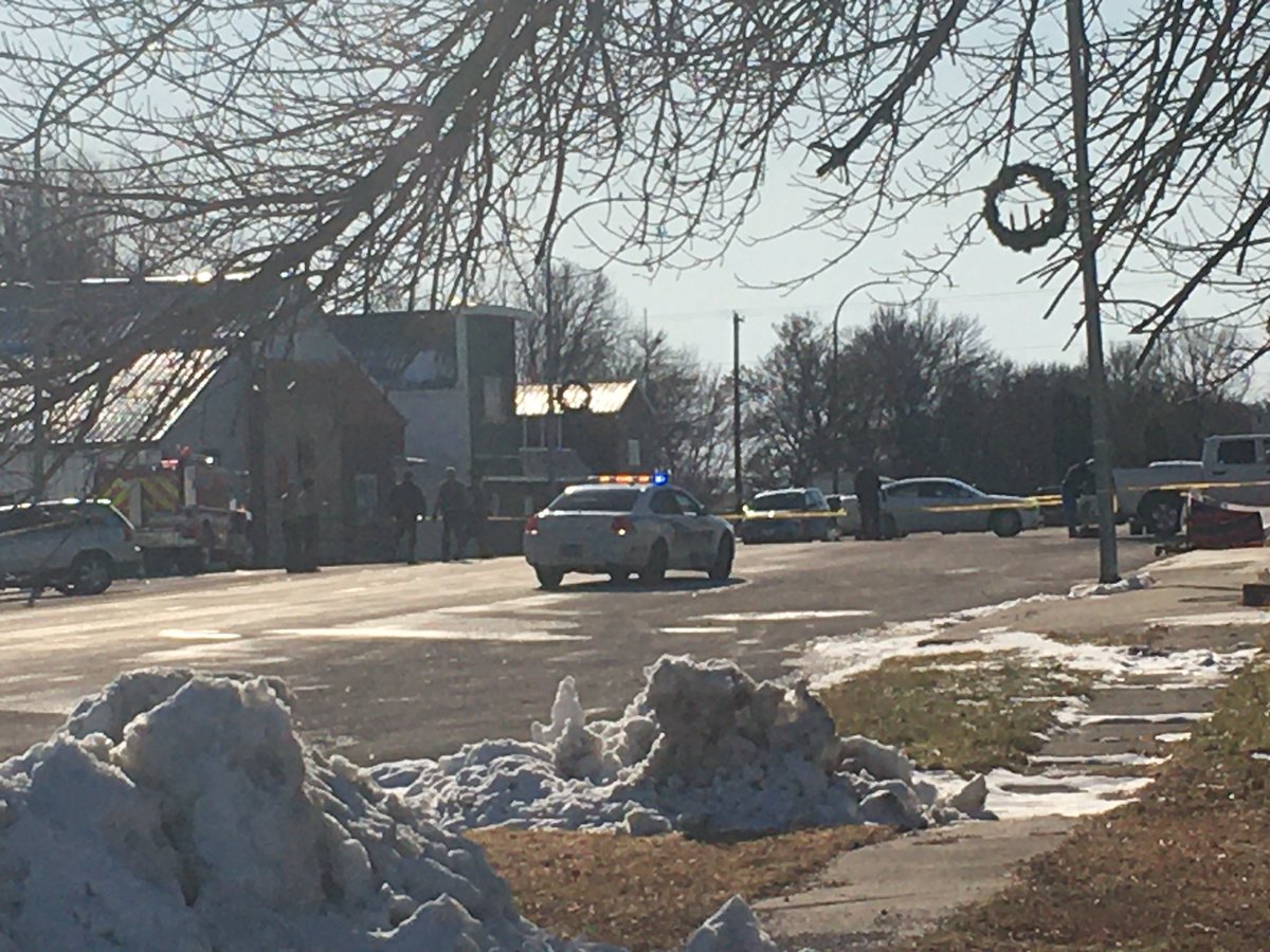 Scene of the bank robbery and shooting in Lu Verne