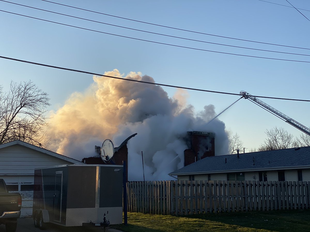 Crews currently battle a massive fire in Pleasantville. 