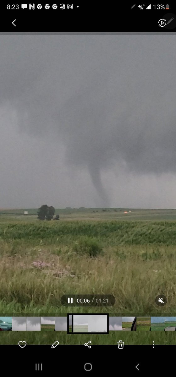Significant tornado outbreak ongoing in Iowa where at least  2 dozen twisters have touched down. These shots from Dan Joyce near Manchester, Iowa.