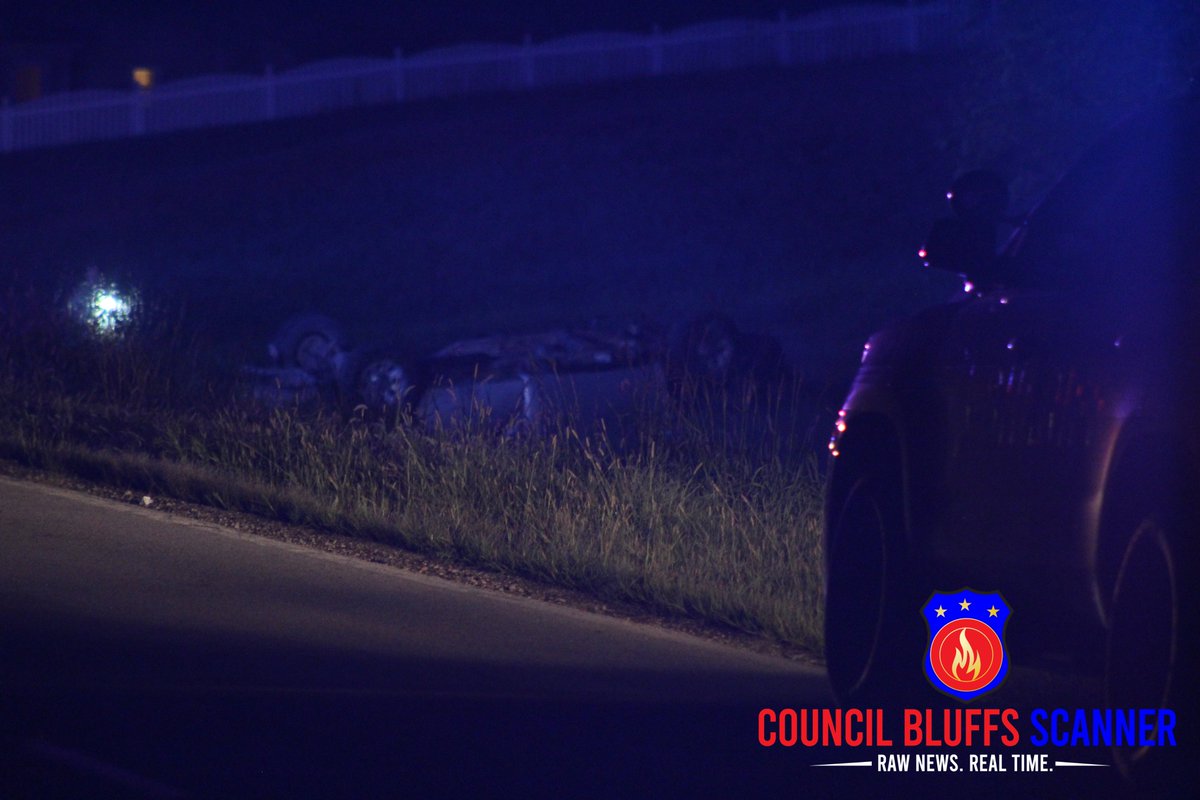 Around 11:45 p.m. Saturday night @LewisTownshipFR and @PottCoSheriff were called to reports of a vehicle rollover near 220th and Pioneer Trail in Southwest Pottawattamie County.  Medics transported one adult male to @NebraskaMed with extremely critical life-threatening injuries