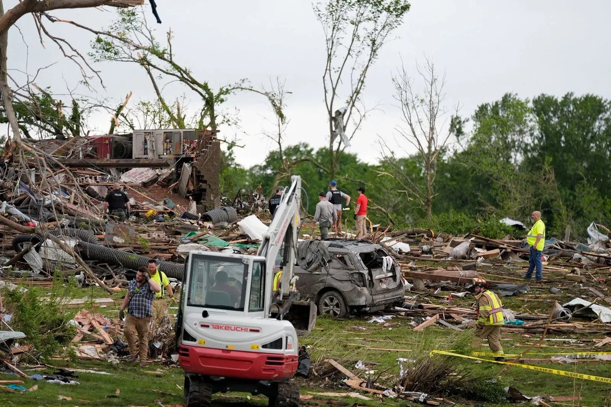 Iowa tornado kills multiple people as severe storms rip through Midwest destroying homes, twisting wind turbines to the ground and splintering trees in a storm system that tore through the Midwest.