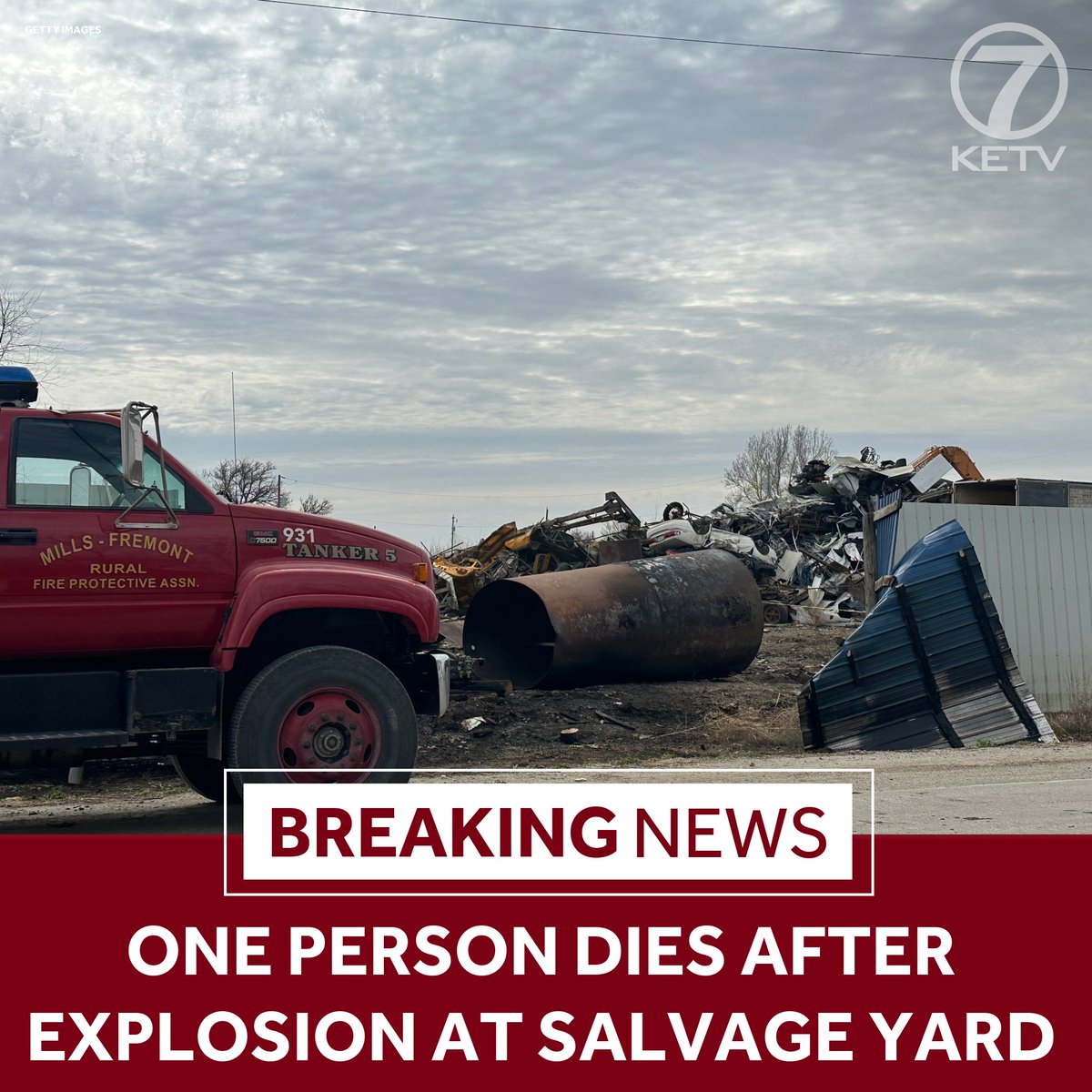 One person died after an explosion at a salvage yard in Iowa, authorities said.